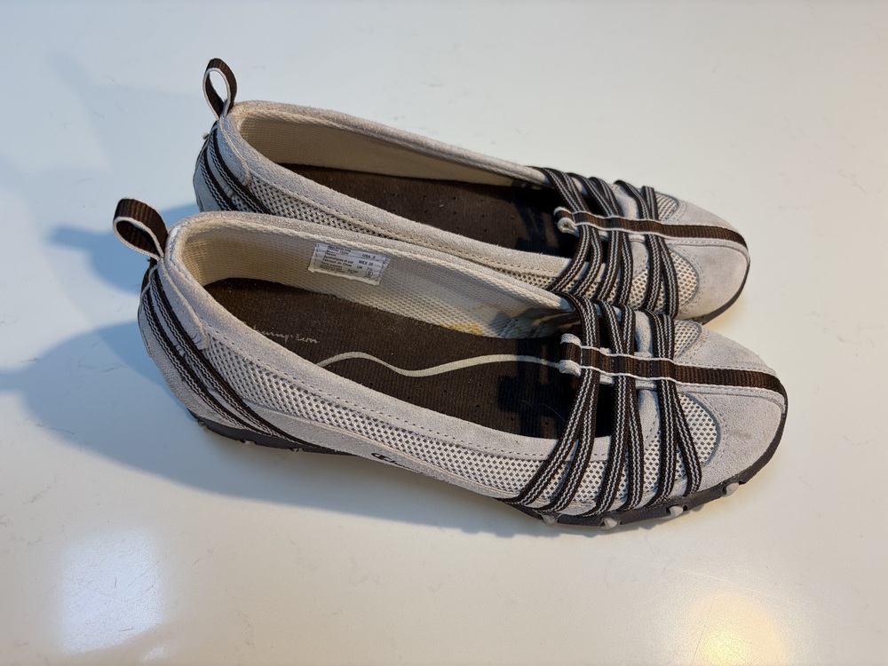Vintage Champion Women's Athletic Slip-On Sneakers Grey Tan Size 9